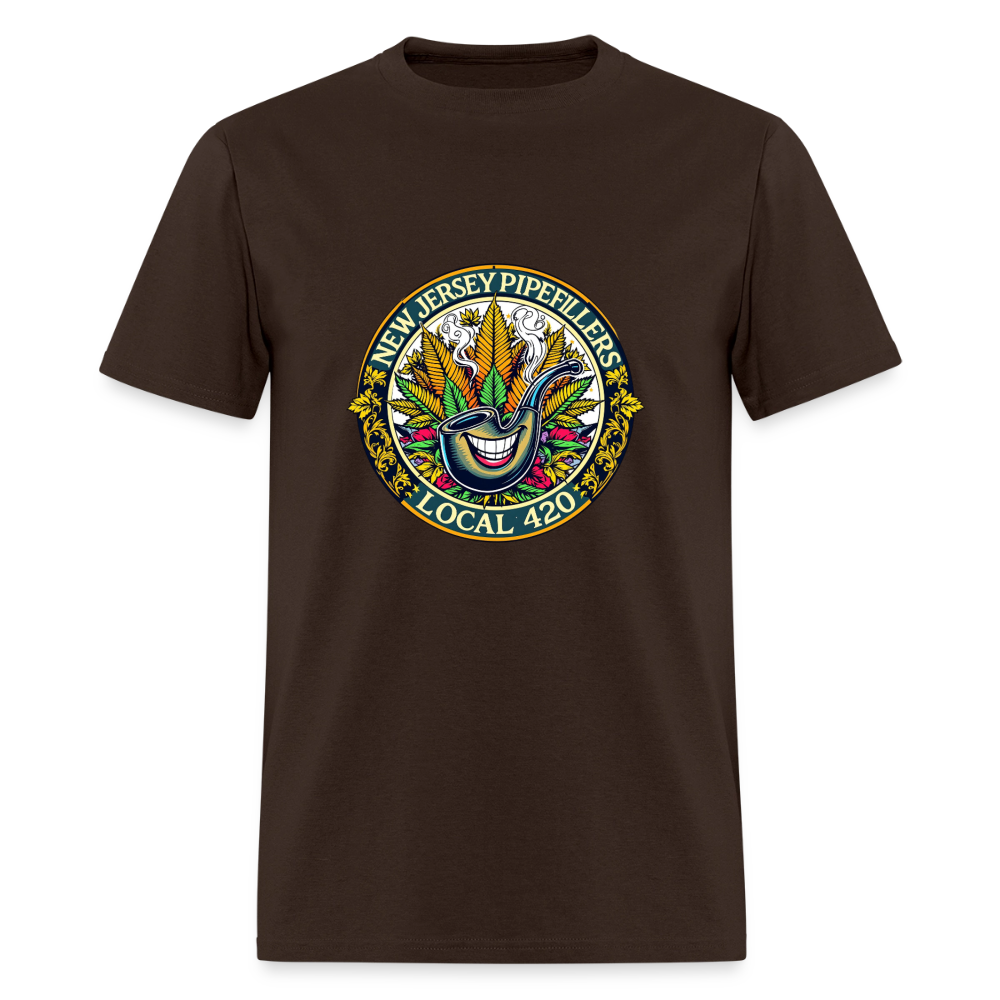 NEW JERSEY PIPEFILLERS LOCAL 420  Men's T-Shirt - brown
