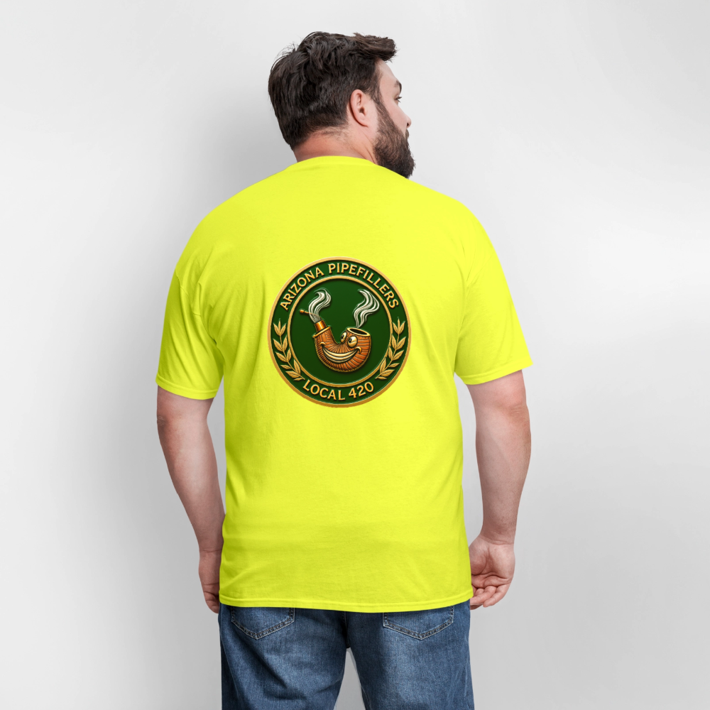ARIZONIA PIPEFILLERS LOCAL 420 F/B DESIGN Men's T-Shirt - safety green