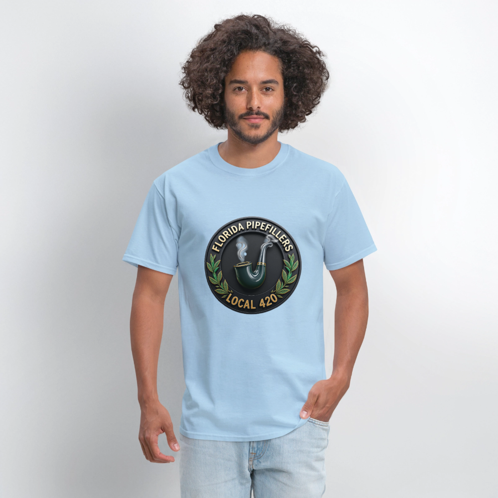 FLORIDA PIPEFILLERS LOCAL 420 F/B DESIGN Men's T-Shirt - powder blue