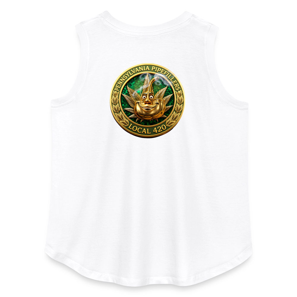 PENNSYLVANIA PIPEFILLERS LOCAL 420 F/B DESIGNS Women's Curvy Relaxed Tank Top - white