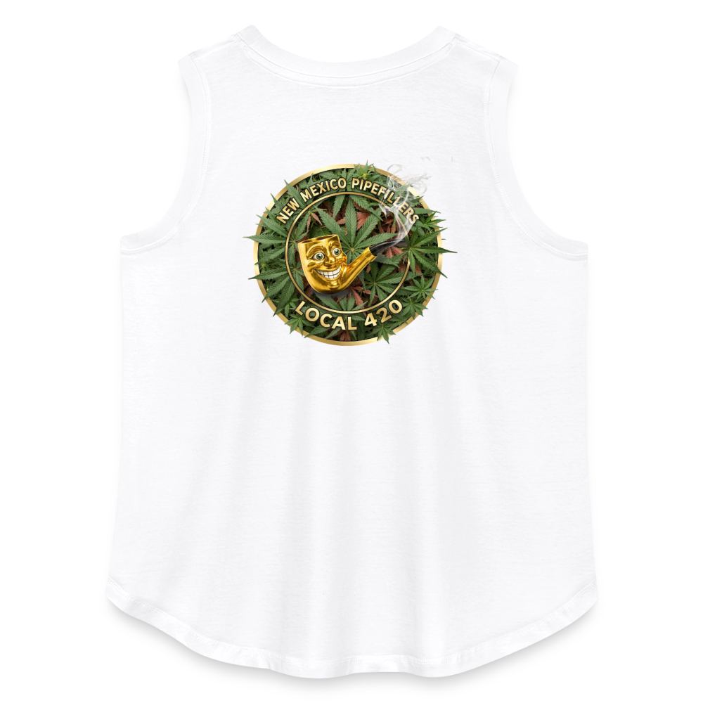 NEW MEXICO PIPEFILLERS LOCAL 420 Women's Curvy Relaxed Tank Top - white
