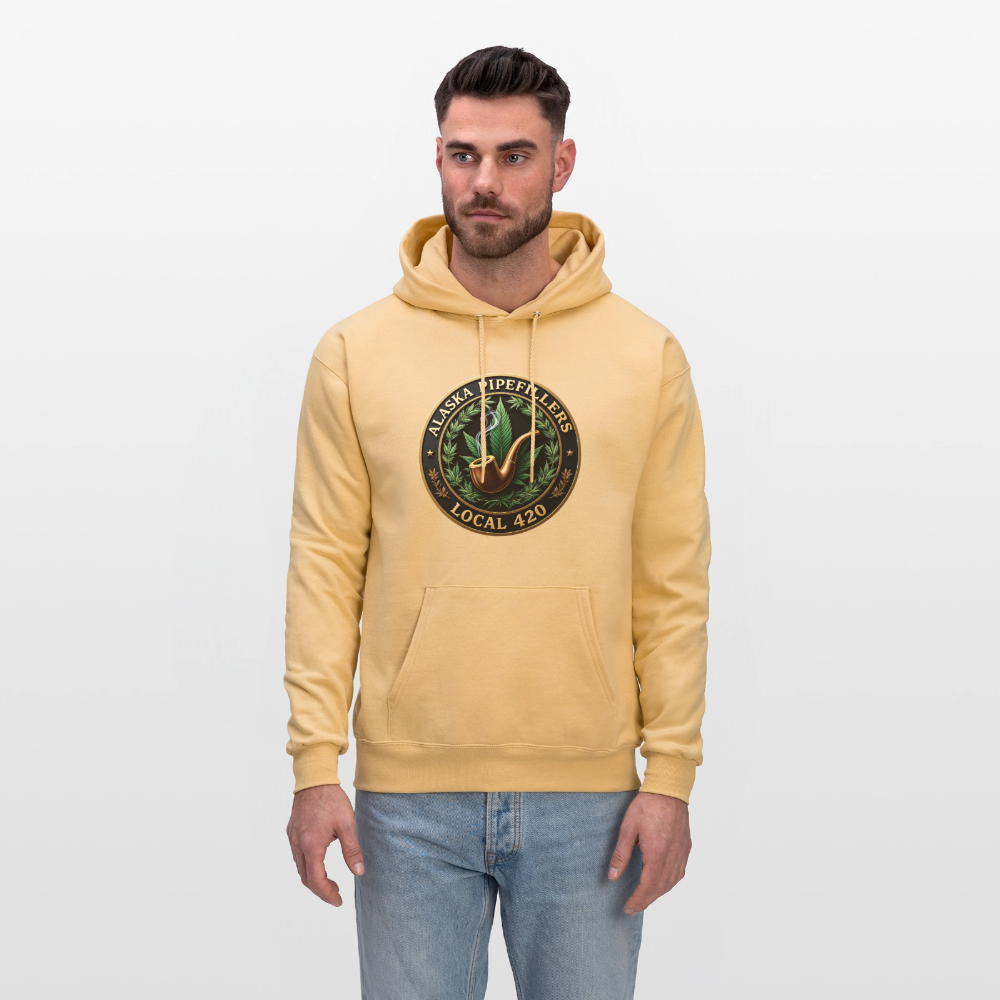 ALASKA PIPEFILLERS LOCAL 420 F/B DESIGN Men's Hoodie - light gold 