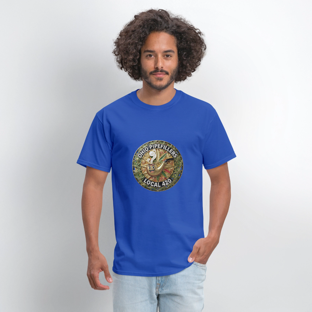 OHIO PIPEFILLERS LOCAL 420  F/B DESIGNS Men's T-Shirt - royal blue