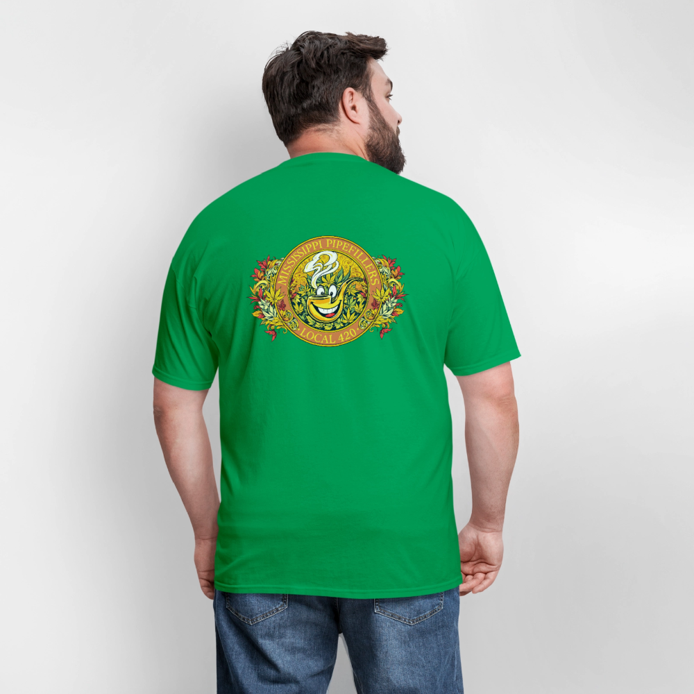 MISSISSIPPI PIPEFILLERS LOCAL 420 F/B DESIGNS Men's T-Shirt - bright green