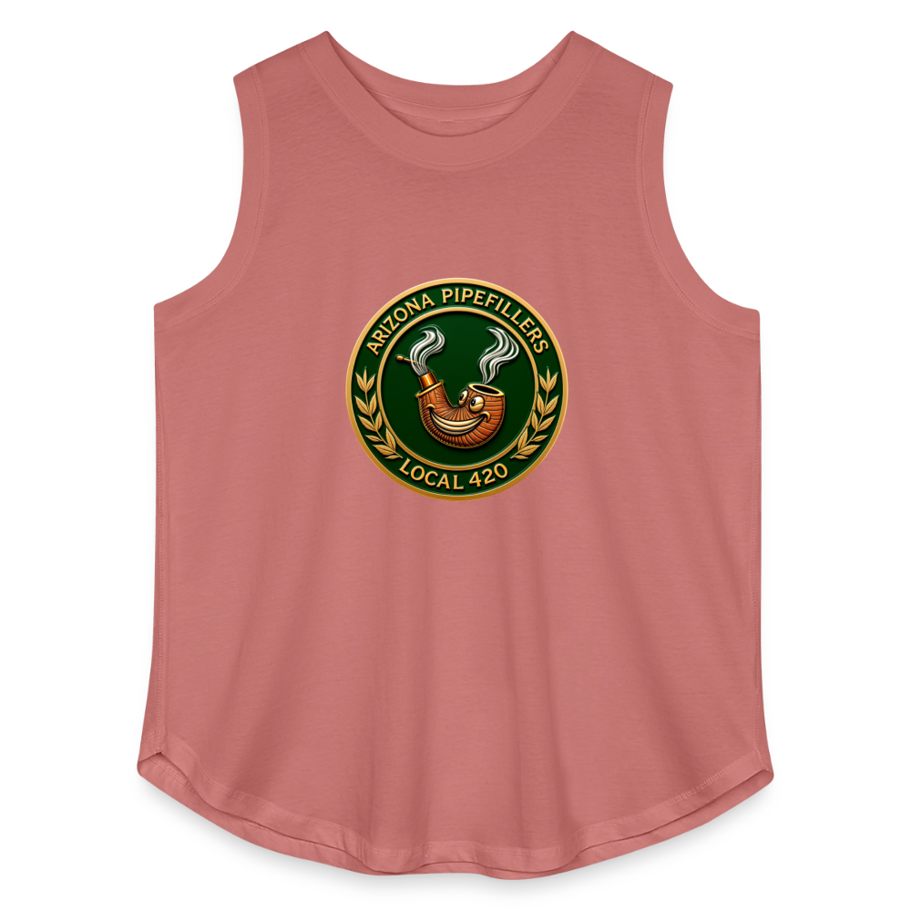 ARIZONIA PIPEFILLERS LOCAL 420 F/B DESIGN Women's Curvy Relaxed Tank Top - mauve