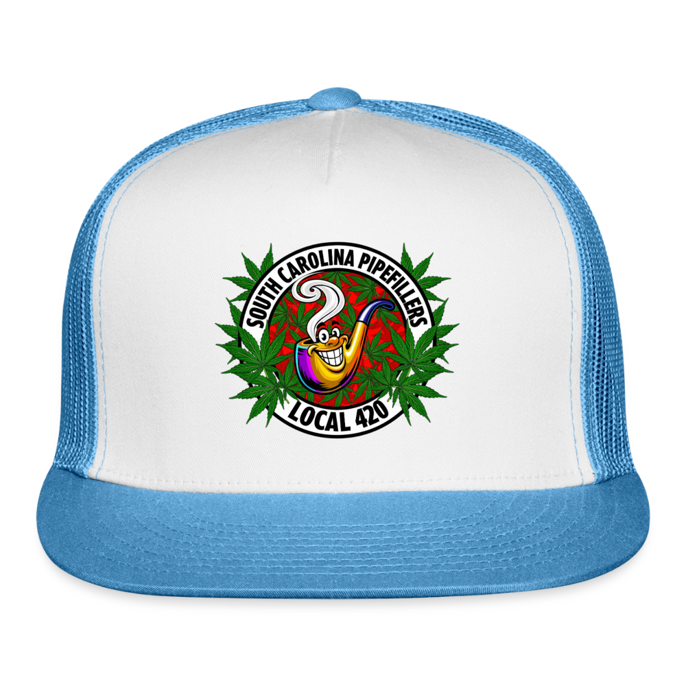 SOUTH CAROLINA PIPEFILLERS LOCAL 420 Trucker Hat - white/blue