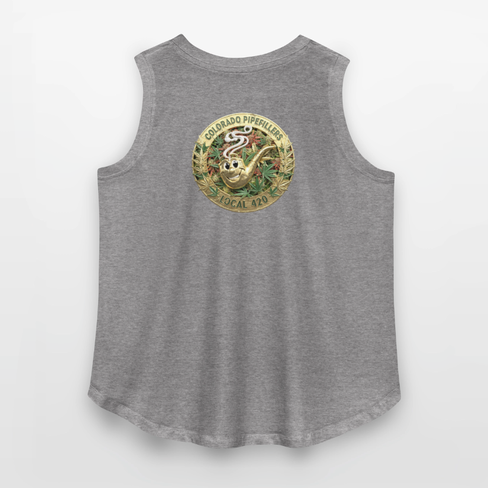 COLORADO PIPEFILLERS LOCAL 420 F/B DESIGN Women's Curvy Relaxed Tank Top - granite heather 
