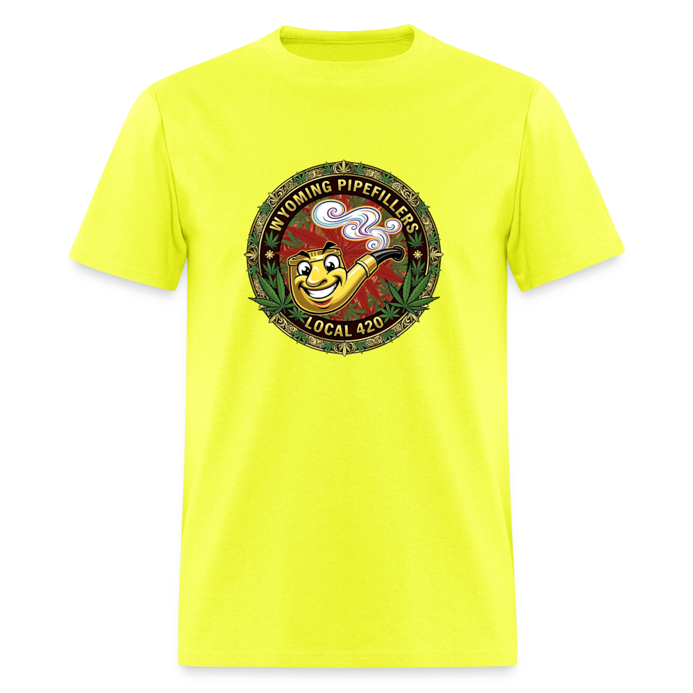 WYOMING PIPEFILLERS LOCAL 420 Men's T-Shirt - safety green