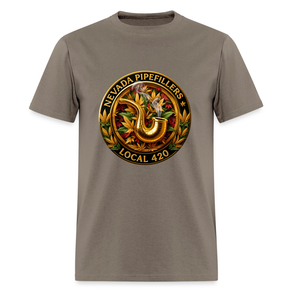 NEVADA PIPEFILLERS LOCAL 420  Men's T-Shirt - safari