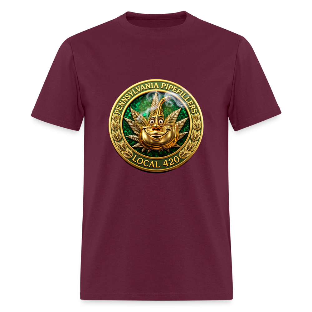 PENNSYLVANIA PIPEFILLERS LOCAL 420 F/B DESIGNS Men's T-Shirt - burgundy