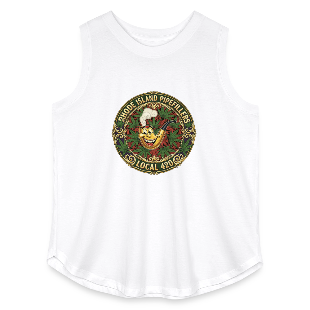 TEXAS PIPEFILLERS LOCAL 420 F/B DESIGN Women's Curvy Relaxed Tank Top - white