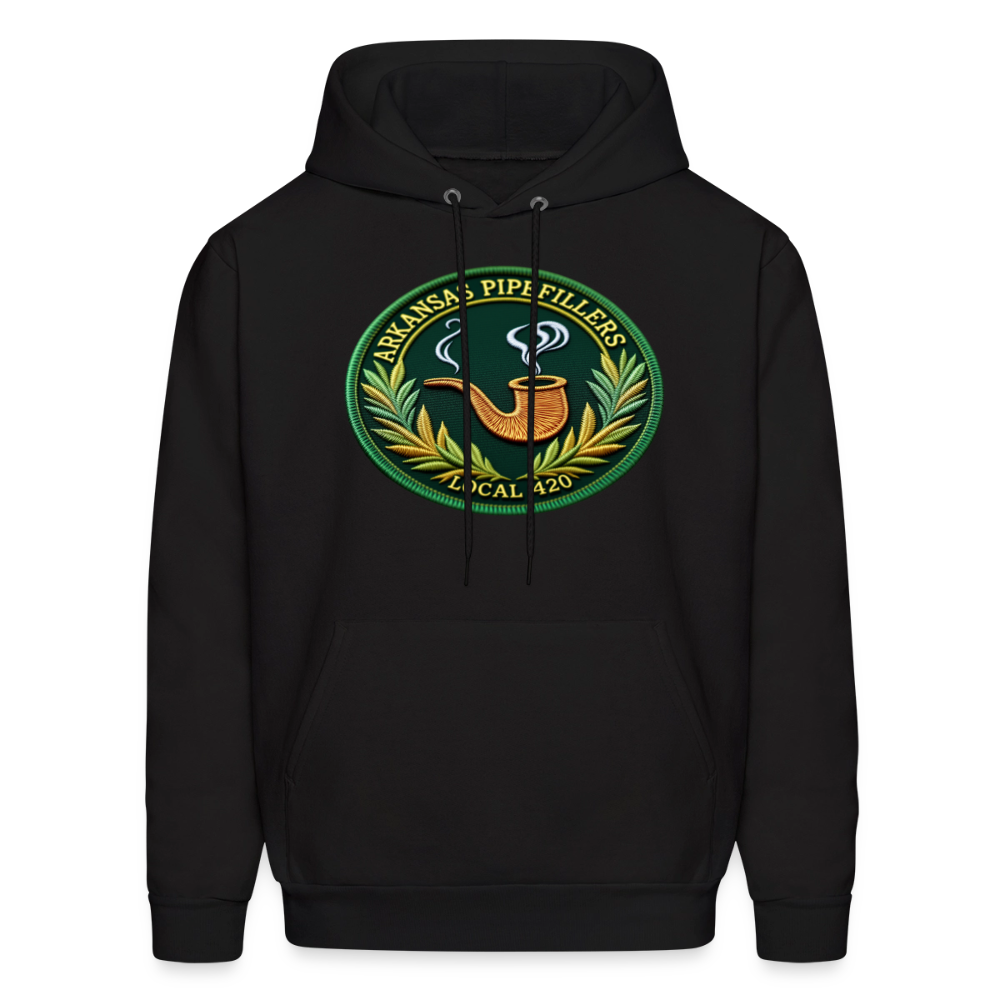 ARKANSAS PIPEFILLERS LOCAL 420 F/B EMBLEMS  Men's Hoodie - black