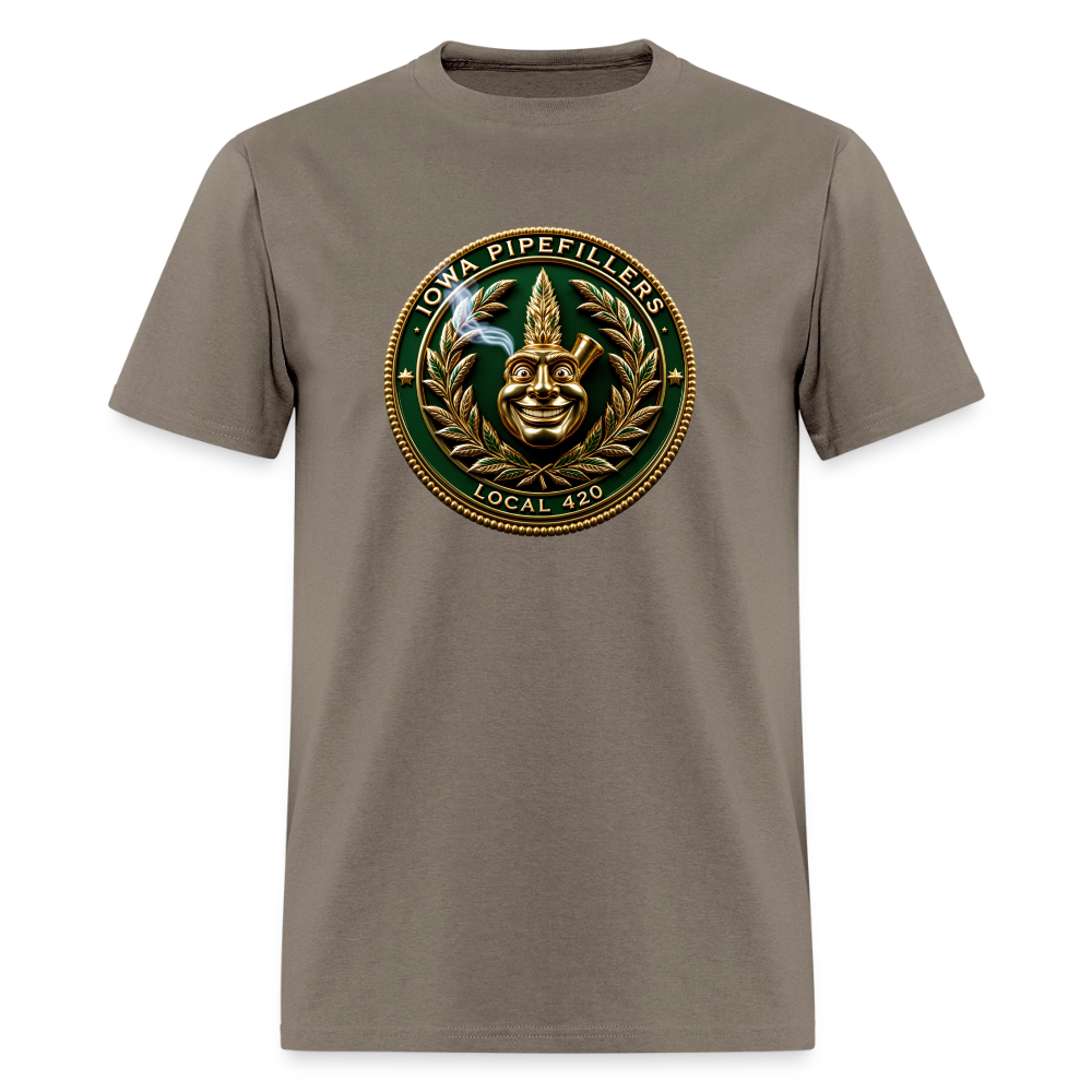 IOWA PIPEFILLERS LOCAL 420 F/B DESIGN Men's T-Shirt - safari