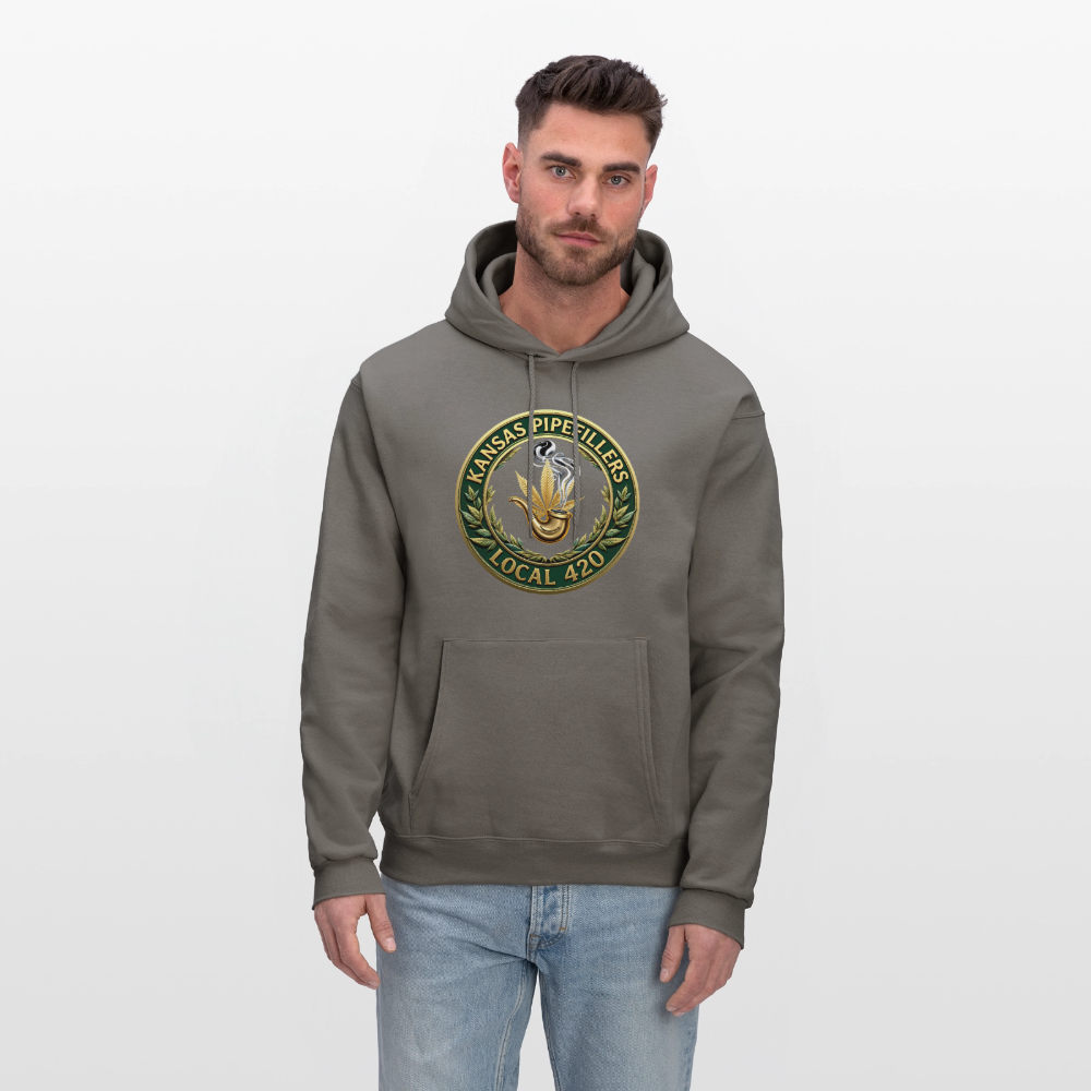KANSAS PIPEFILLERS LOCAL 420 F/B DESIGNS Men's Hoodie - asphalt gray
