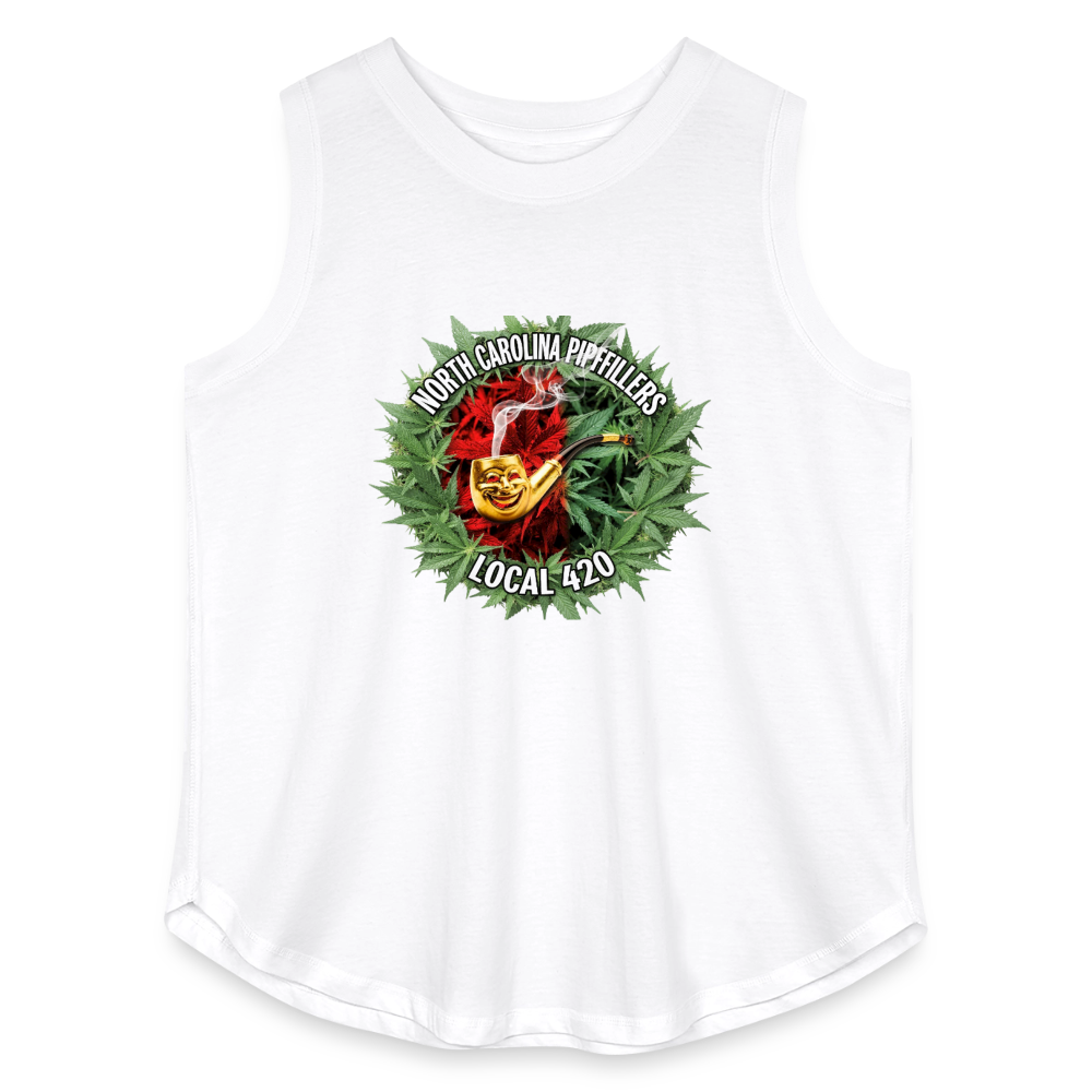 NORTH CAROLINA PIPEFILLERS LOCAL 420 Women's Curvy Relaxed Tank Top - white