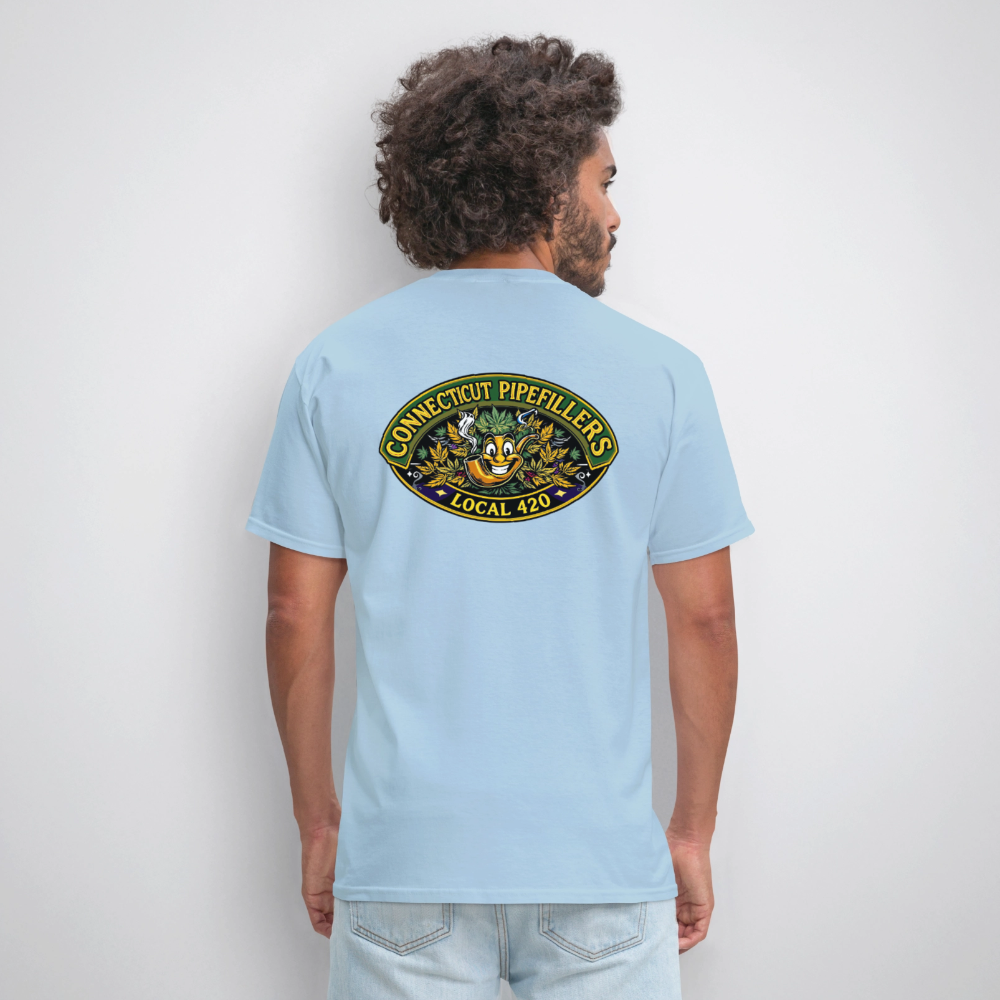 CONNECTICUT PIPEFILLERD LOCAL 420 F/B DESIGN Men's T-Shirt - powder blue