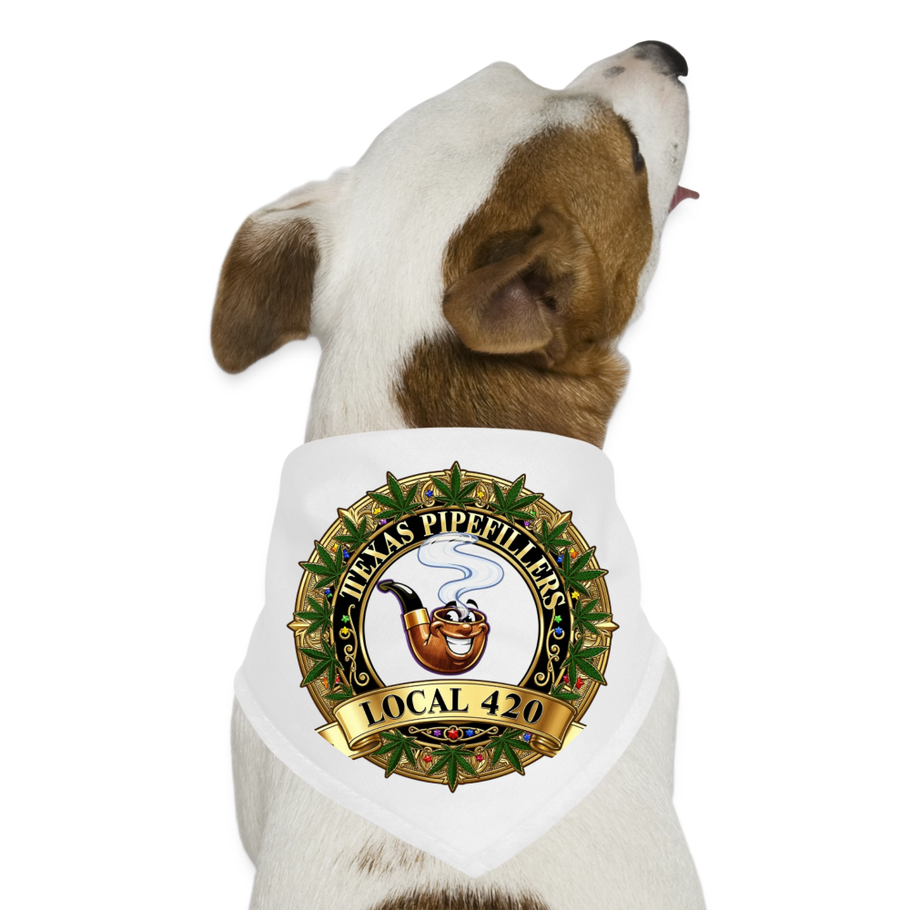 TEXAS PIPEFILLERS LOCAL 420 Union Dog Bandana - white
