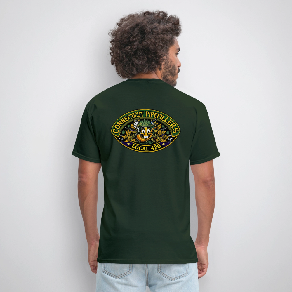 CONNECTICUT PIPEFILLERD LOCAL 420 F/B DESIGN Men's T-Shirt - forest green