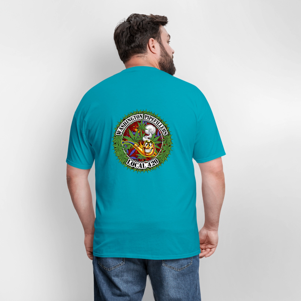 WASHINGTON PIPEFILLERS LOCAL 420 F/B DESIGN Men's T-Shirt - turquoise