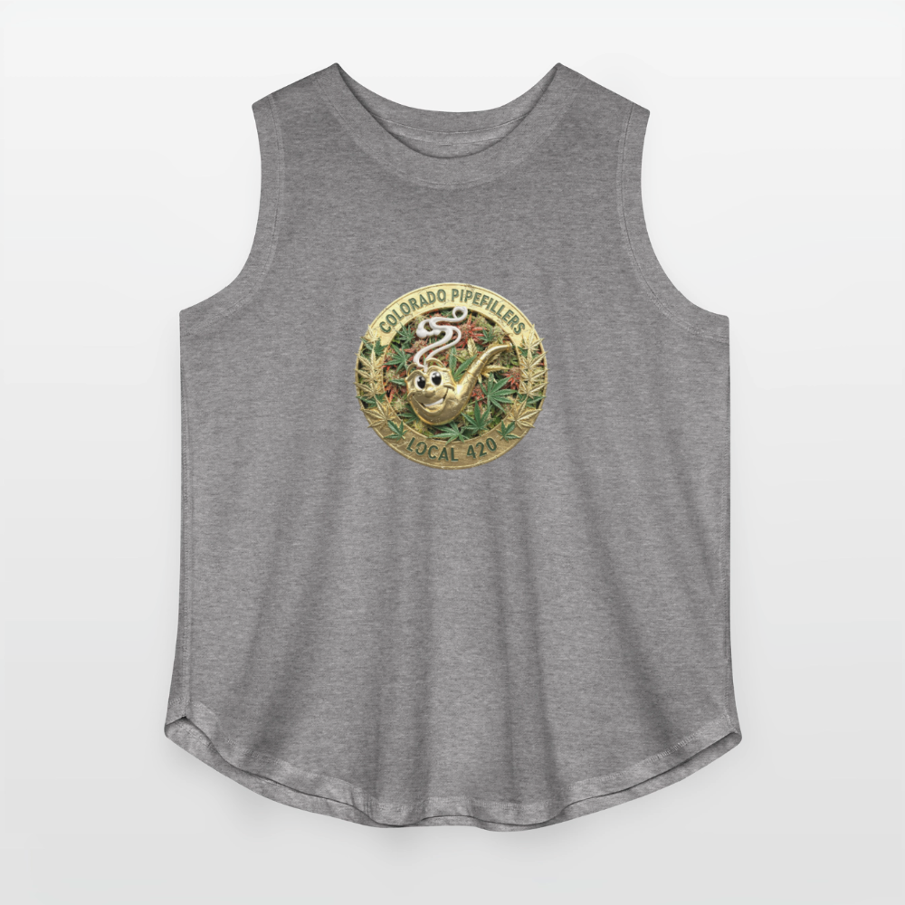 COLORADO PIPEFILLERS LOCAL 420 F/B DESIGN Women's Curvy Relaxed Tank Top - granite heather 