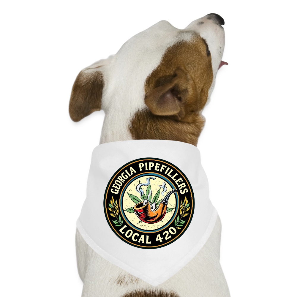 GEORGIA PIPEFILLERS LOCAL 420 Dog Bandana - white