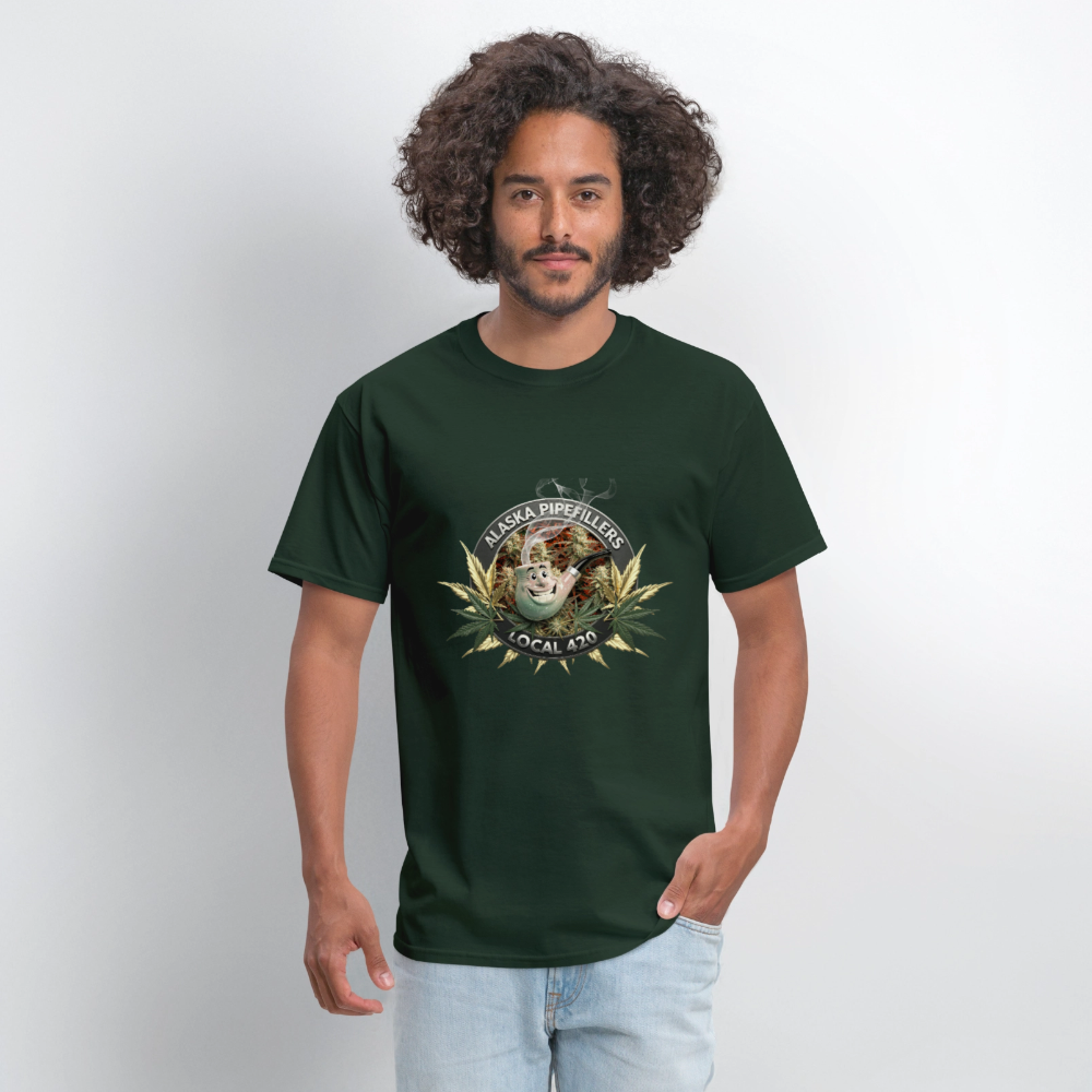 ALASKA PIPEFILLERS LOCAL 420 F/B DESIGN Men's T-Shirt - forest green
