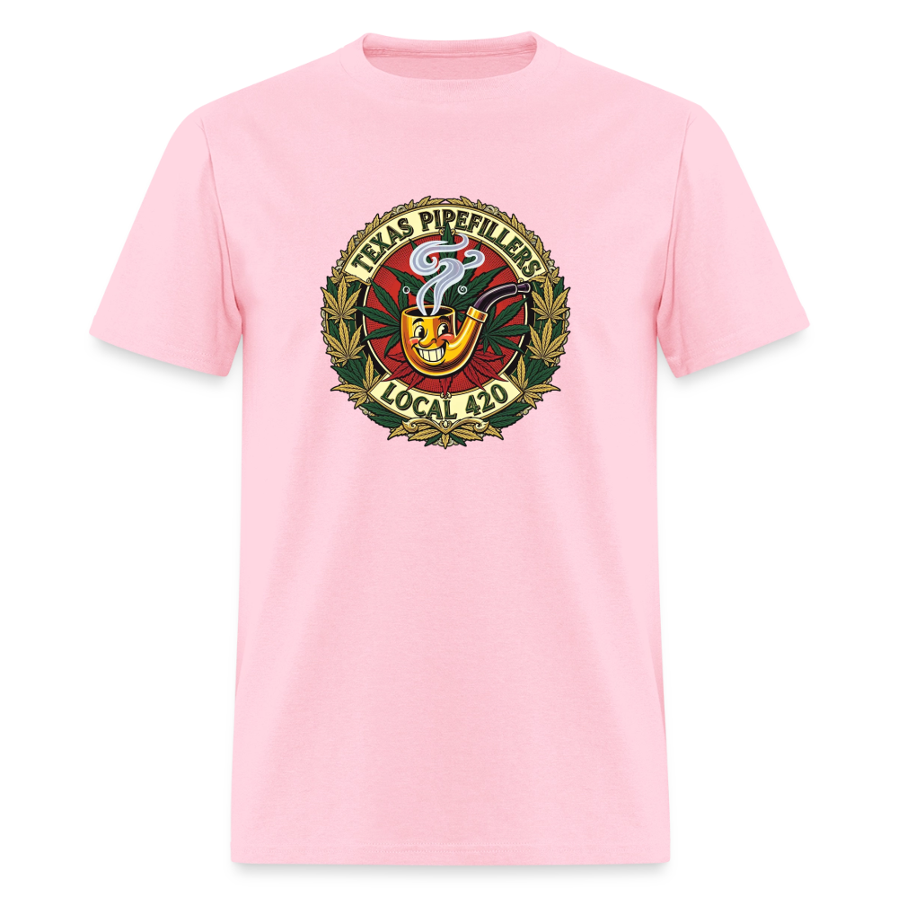 TEXAS PIPEFILLERS LOCAL 420 F.B DESIGN Men's T-Shirt - pink
