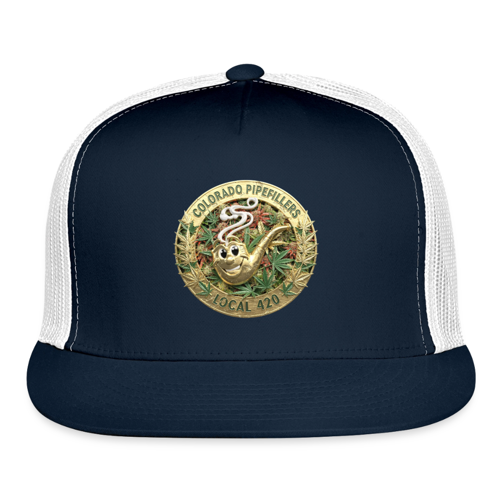 COLORADO PIPEFILLERS LOCAL 420 Trucker Hat - navy/white