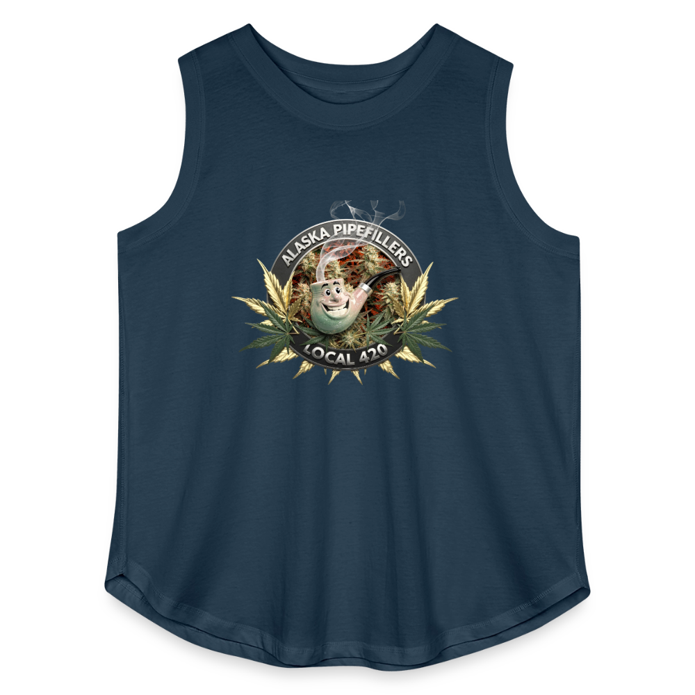 ALASKA  PIPEFILLERS LOCAL 420 F/B DESIGN Women's Curvy Relaxed Tank Top - denim