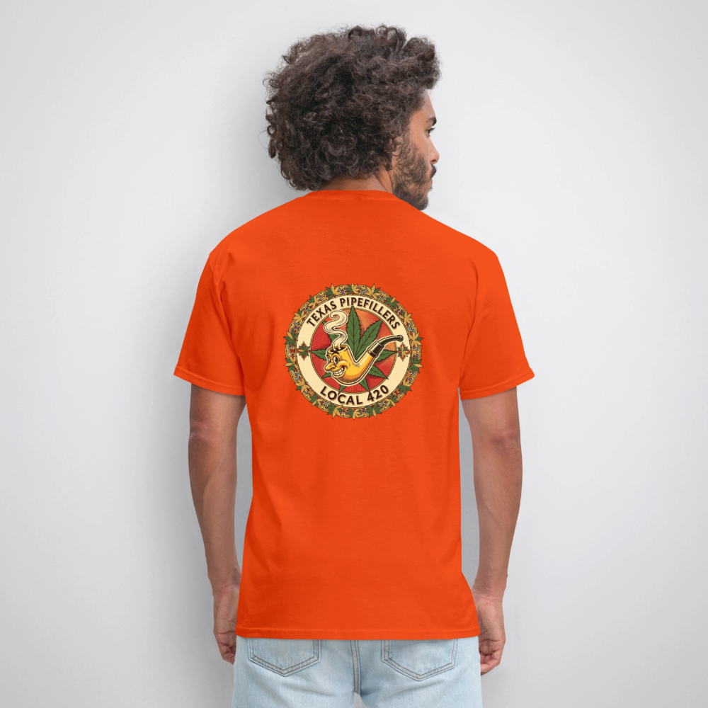 TEXAS PIPEFILLERS LOCAL 420 F/B DESIGN Men's T-Shirt - orange