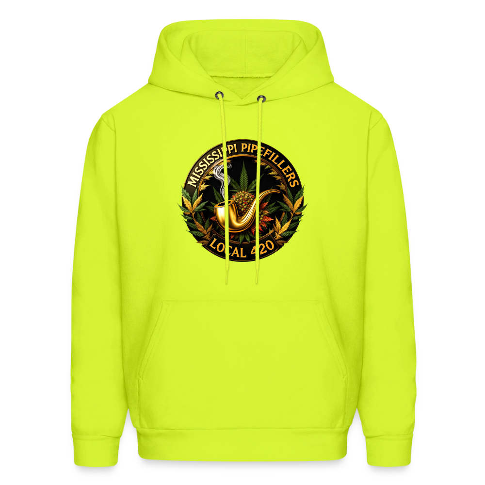 MISSISSIPPI PIPEFILLERS LOCAL 420 Men's Hoodie - safety green