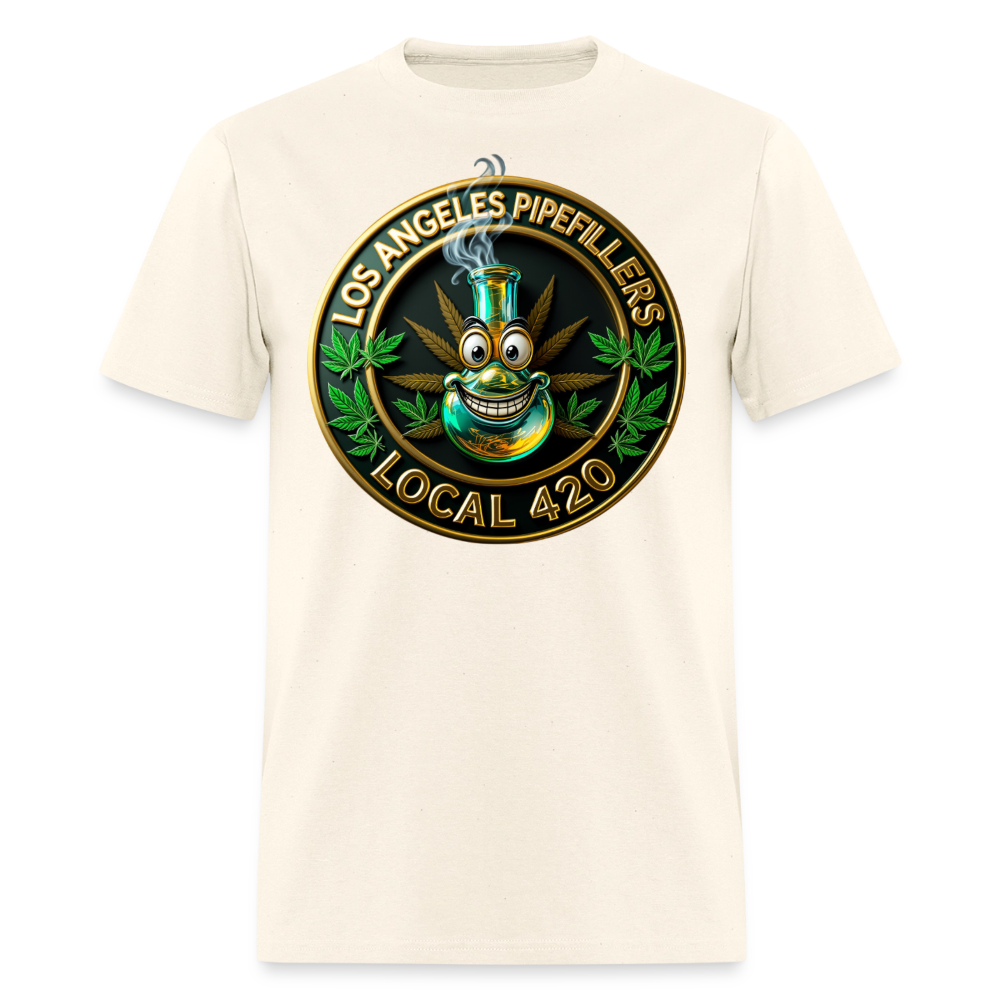 LOS ANGLES PIPEFILLERS LOCAL 420 2 EMBLEM Men's T-Shirt - sweet cream heather