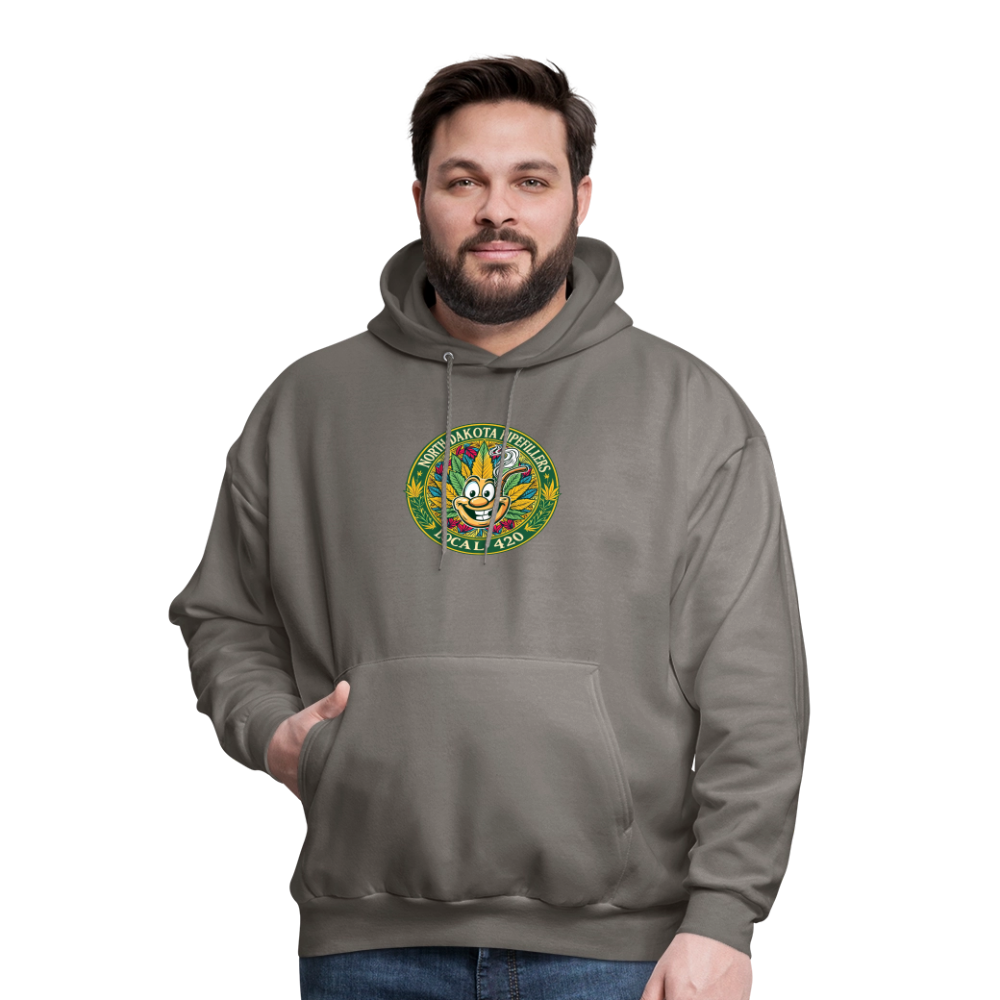 NORTH DAKOTA PIPEFILLERS LOCAL 420 F/B 2 DESIGNS Men's Hoodie - asphalt gray