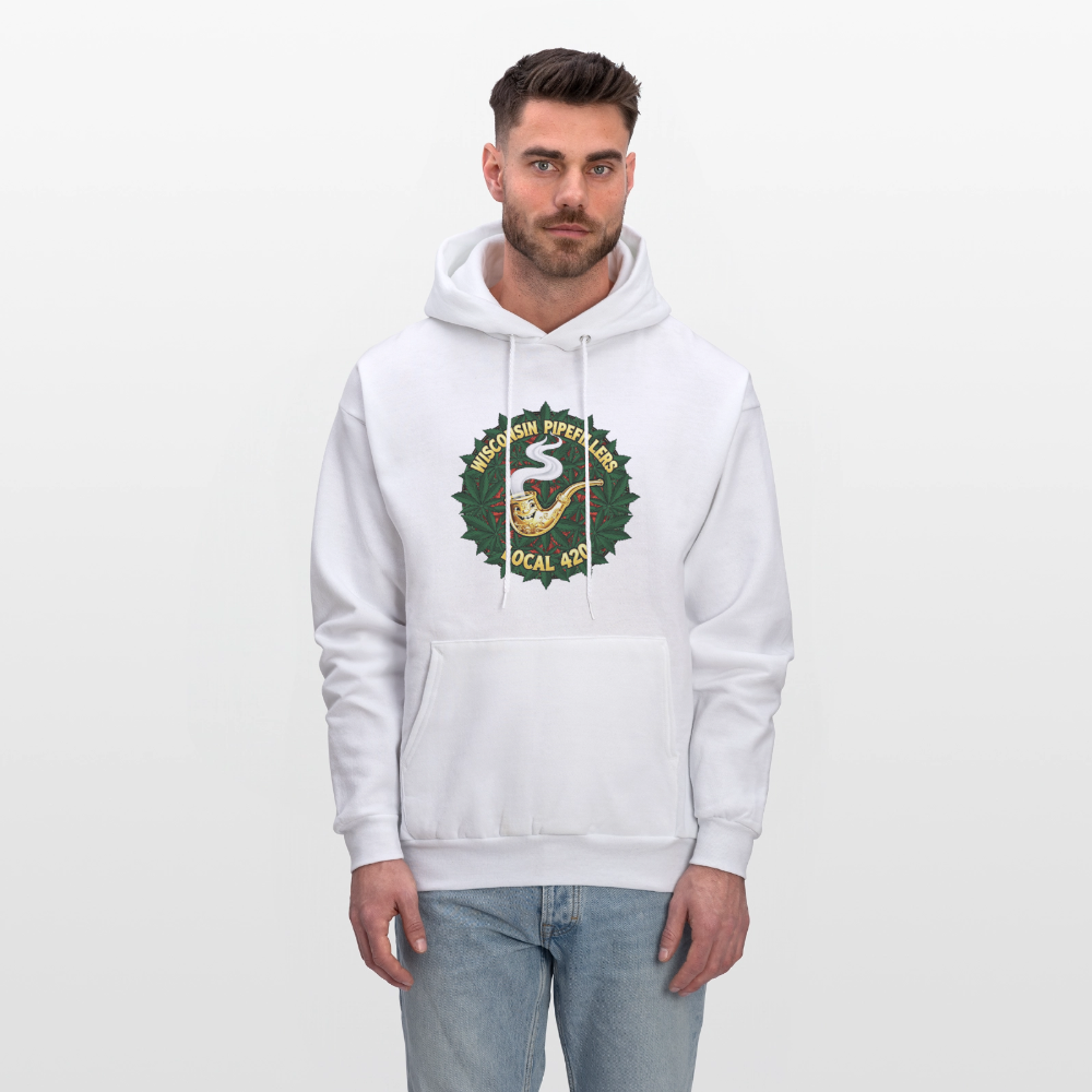 WISCONSIN PIPEFILLERS LOCAL 420 Men's Hoodie - white