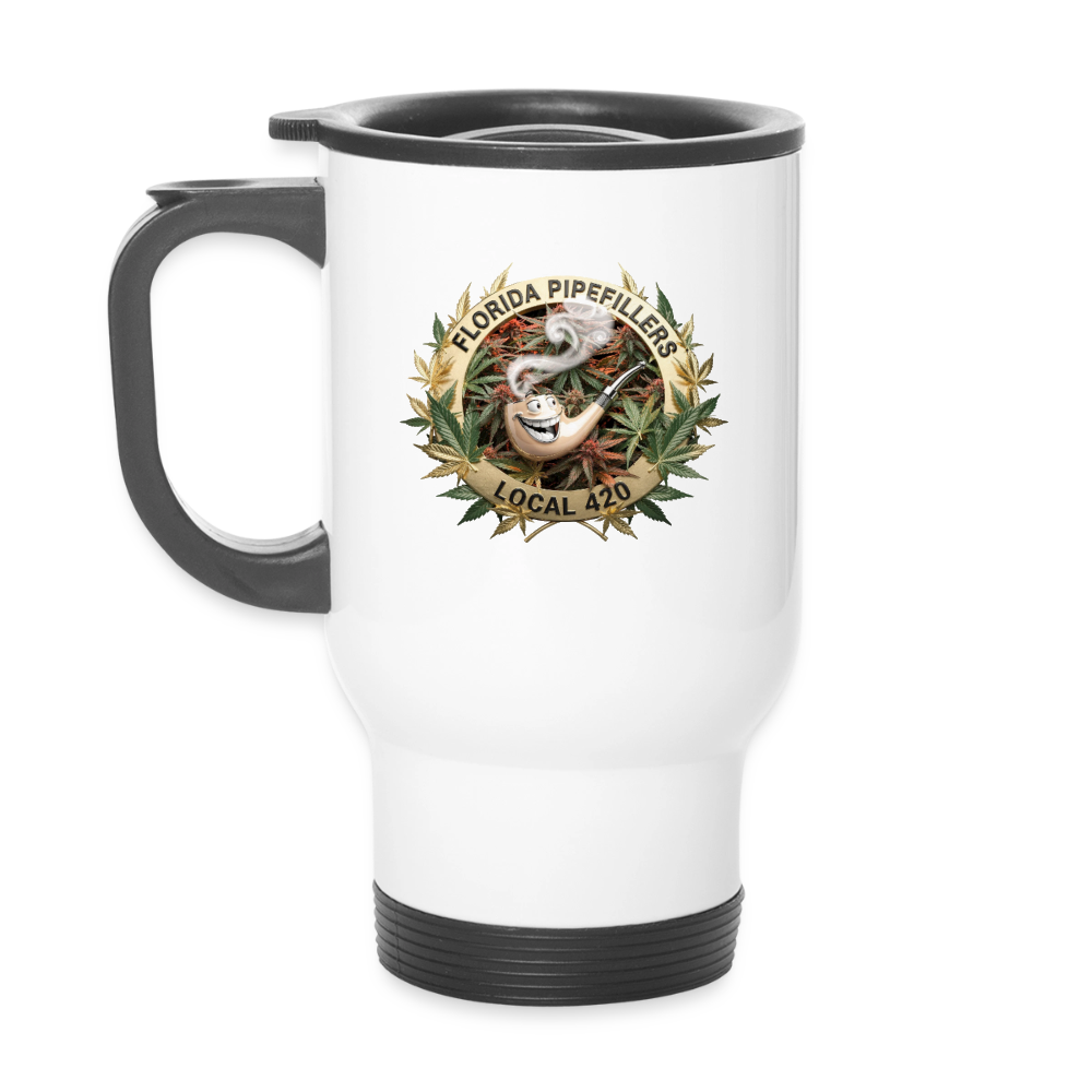 FLORIDA PIPEFILLERS LOCAL 420 14oz Stainless Steel Travel Mug - white