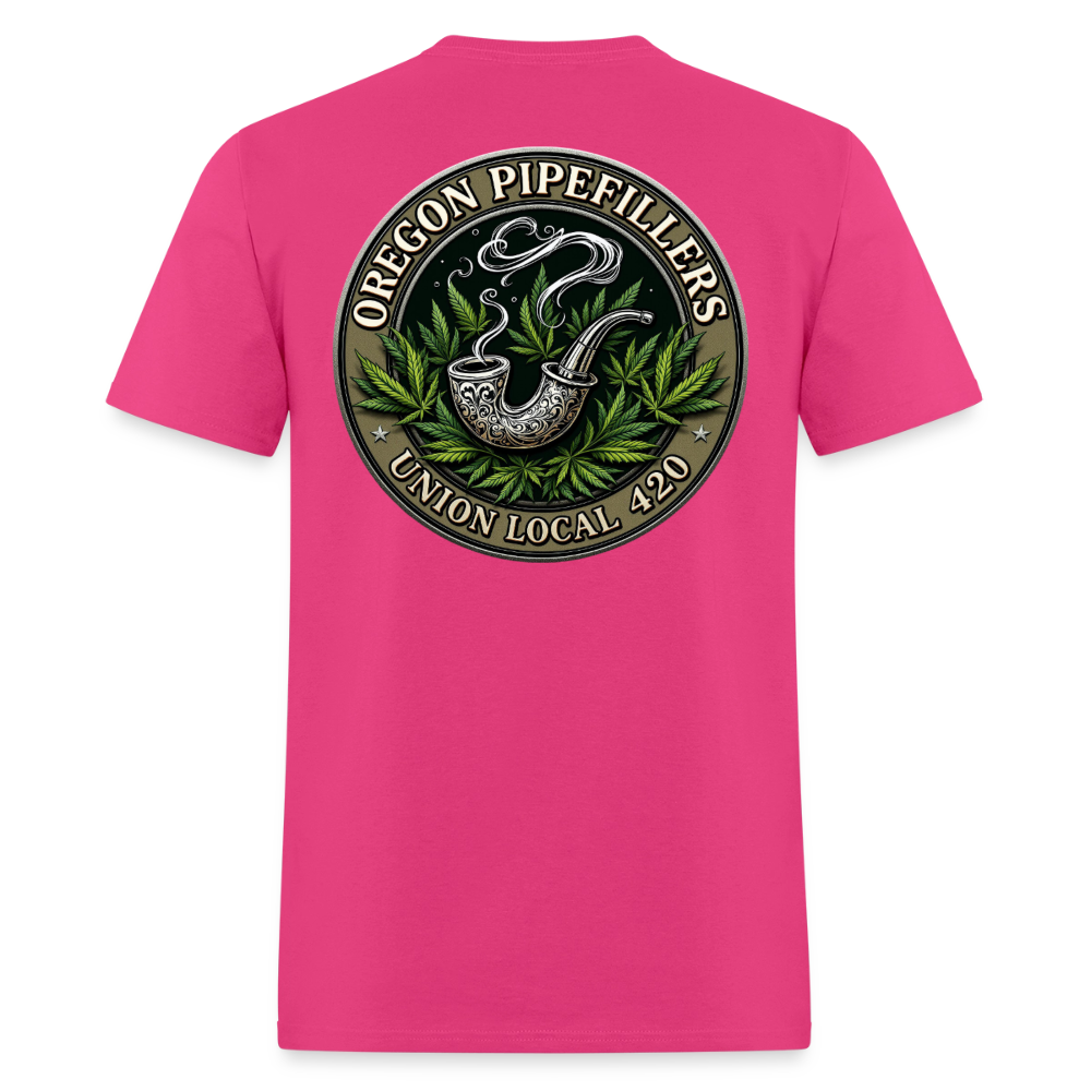 OREGON PIPEFILLERS LOCAL 420 2 EMBLEM Men's T-Shirt - fuchsia