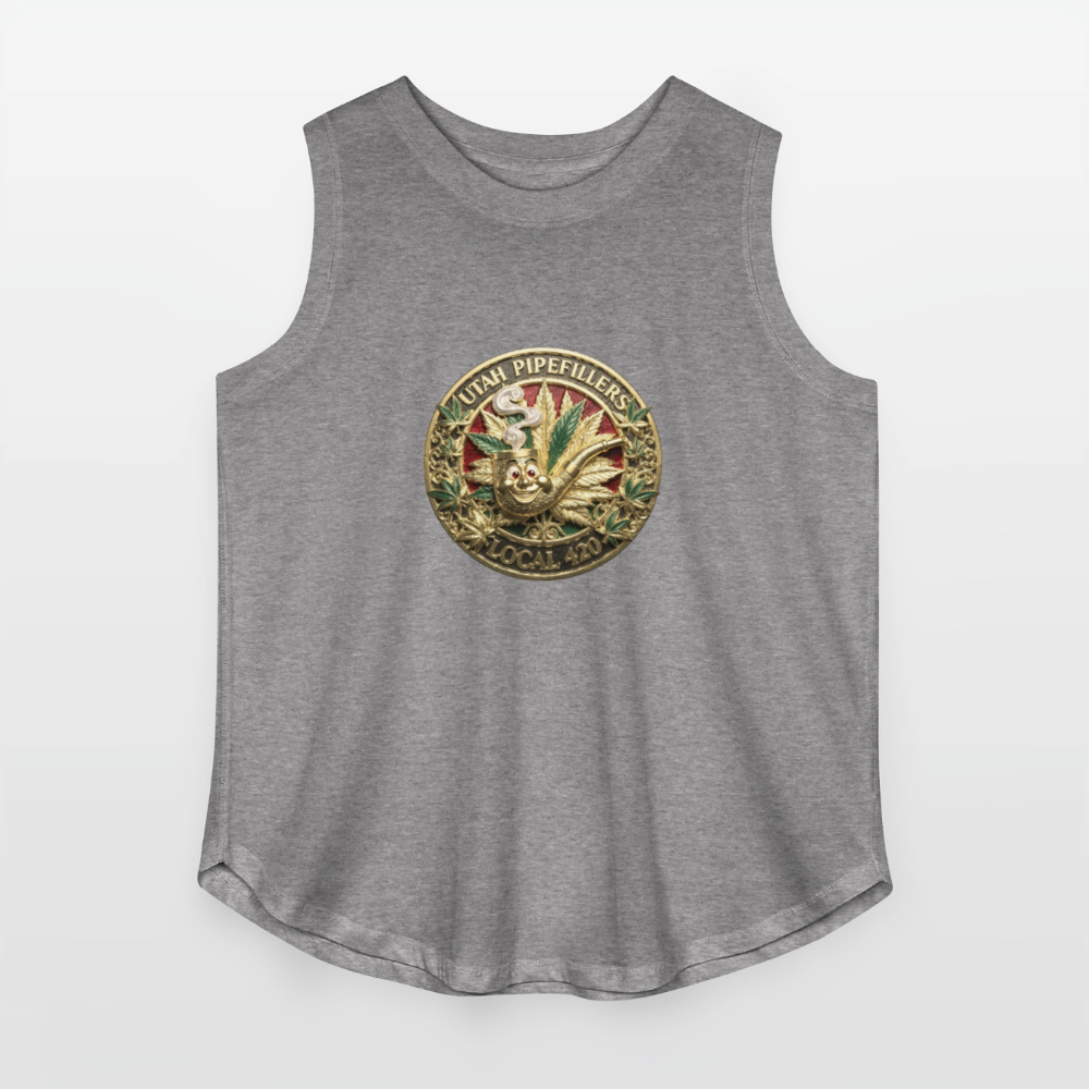 UTAH PIPEFILLERS LOCAL 420 F/B DESIGN Women's Curvy Relaxed Tank Top - granite heather 