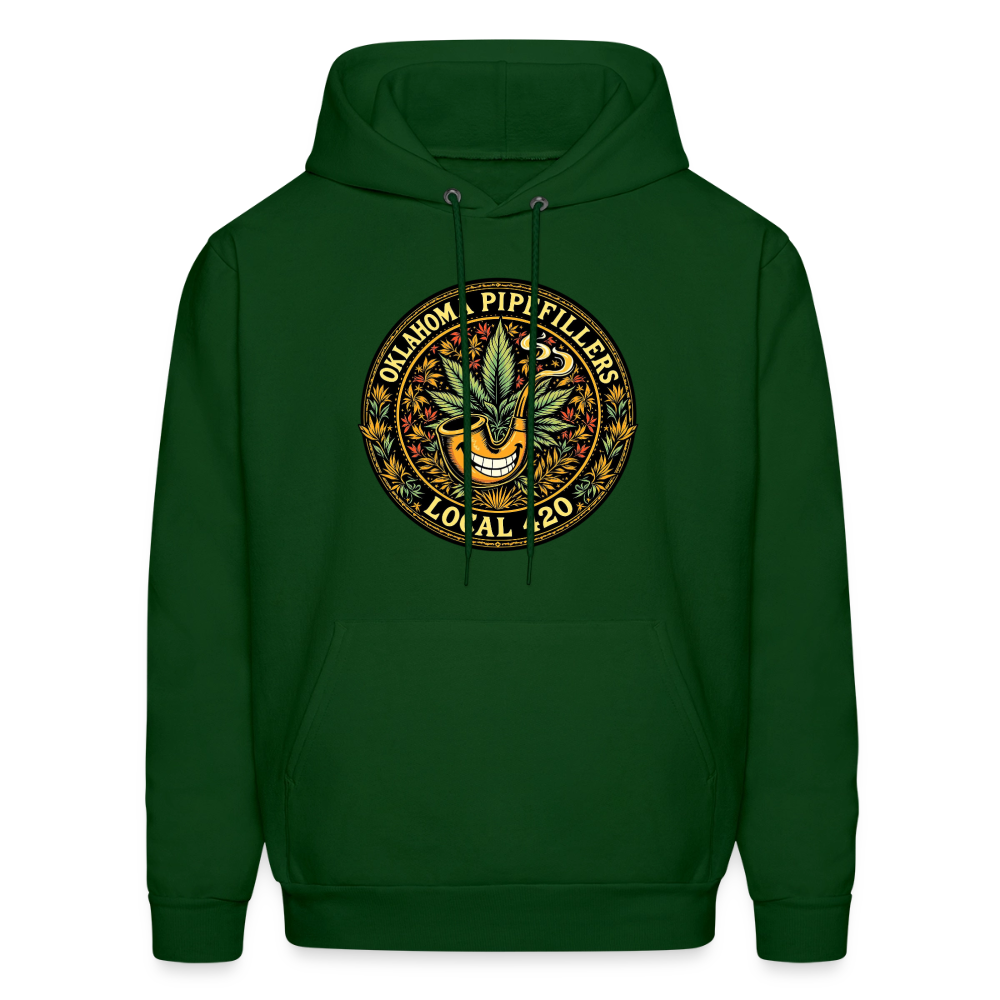 OKLAHOMA PIPEFILLERS LOCAL 420  F/B DESIGNS Men's Hoodie - forest green