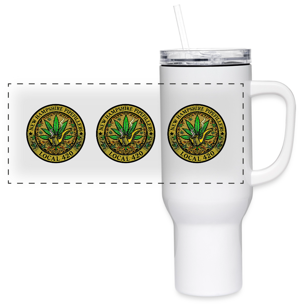 NEW HAMSHIRE PIPEFILLERS LOCAL 420 40 oz Stainless Steel Travel Tumbler - white