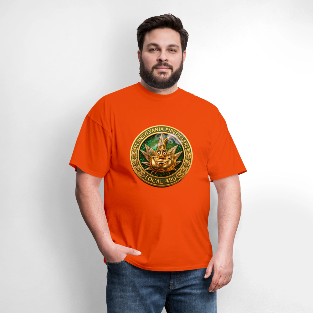 PENNSYLVANIA PIPEFILLERS LOCAL 420 F/B DESIGNS Men's T-Shirt - orange