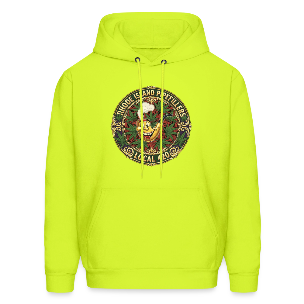 TEXAS PIPEFILLERS LOCAL 420 Men's Hoodie - safety green