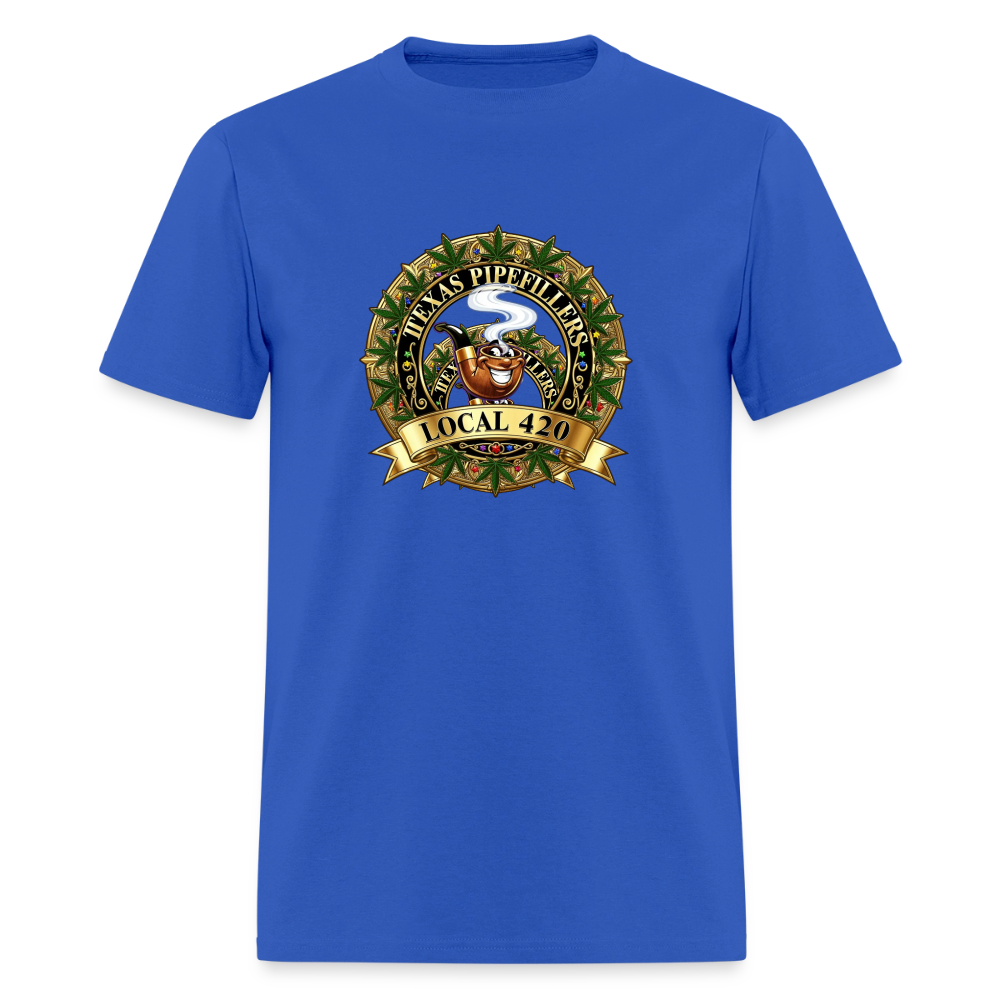 TEXAS PIPEFILLERS LOCAL 420 F/B DESIGN Men's T-Shirt - royal blue