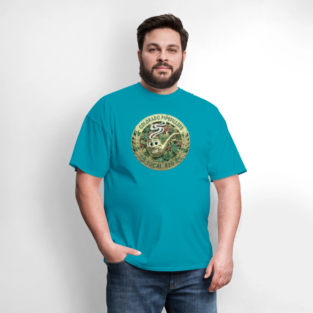 COLORADO PIPEFILLERS LOCAL 420 Men's T-Shirt - turquoise