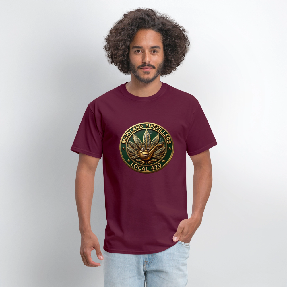 MARYLAND PIPEFILLERS LOCAL 420 Men's T-Shirt - burgundy