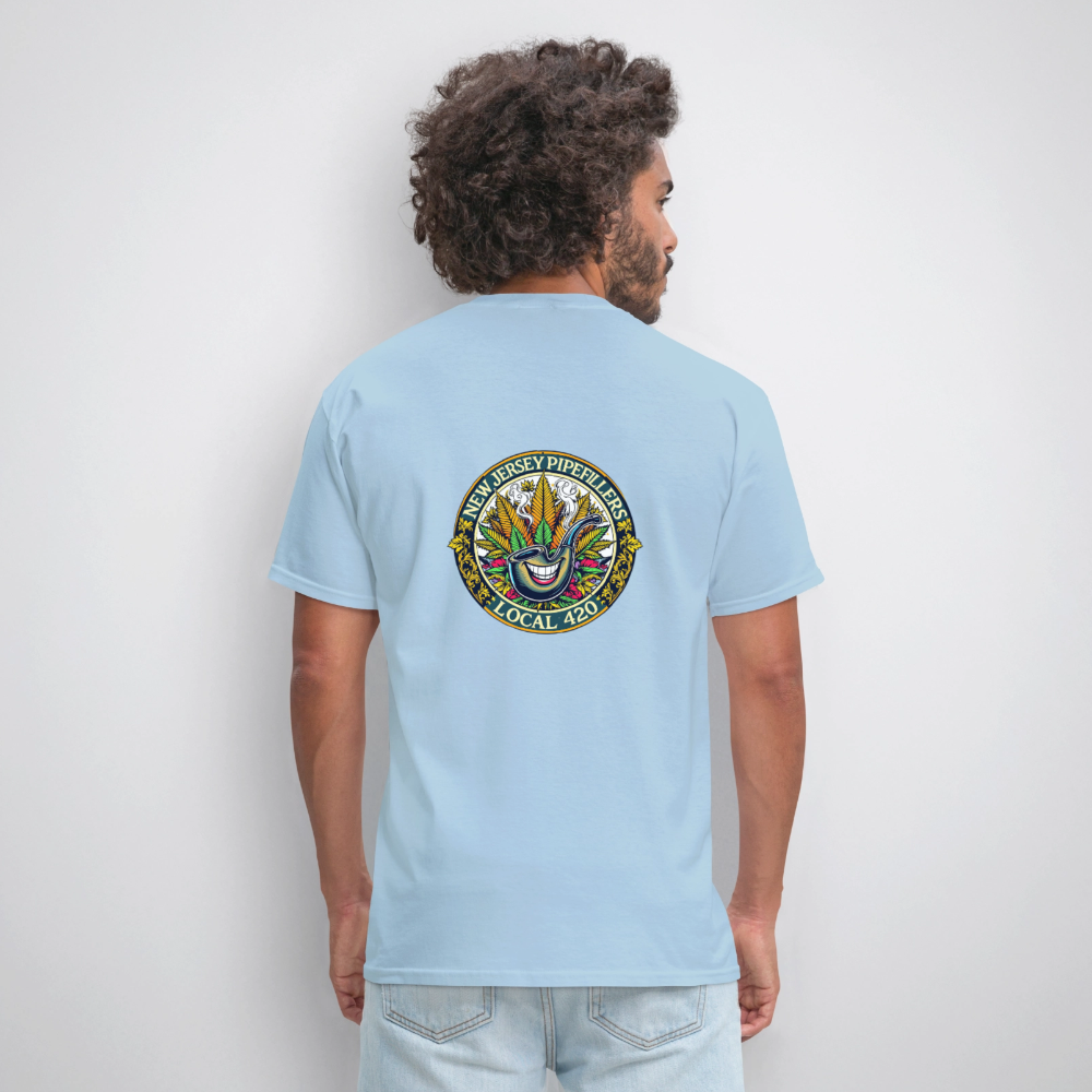 NEW JERSEY PIPEFILLERS LOCAL 420 F/B DESIGN Men's T-Shirt - powder blue