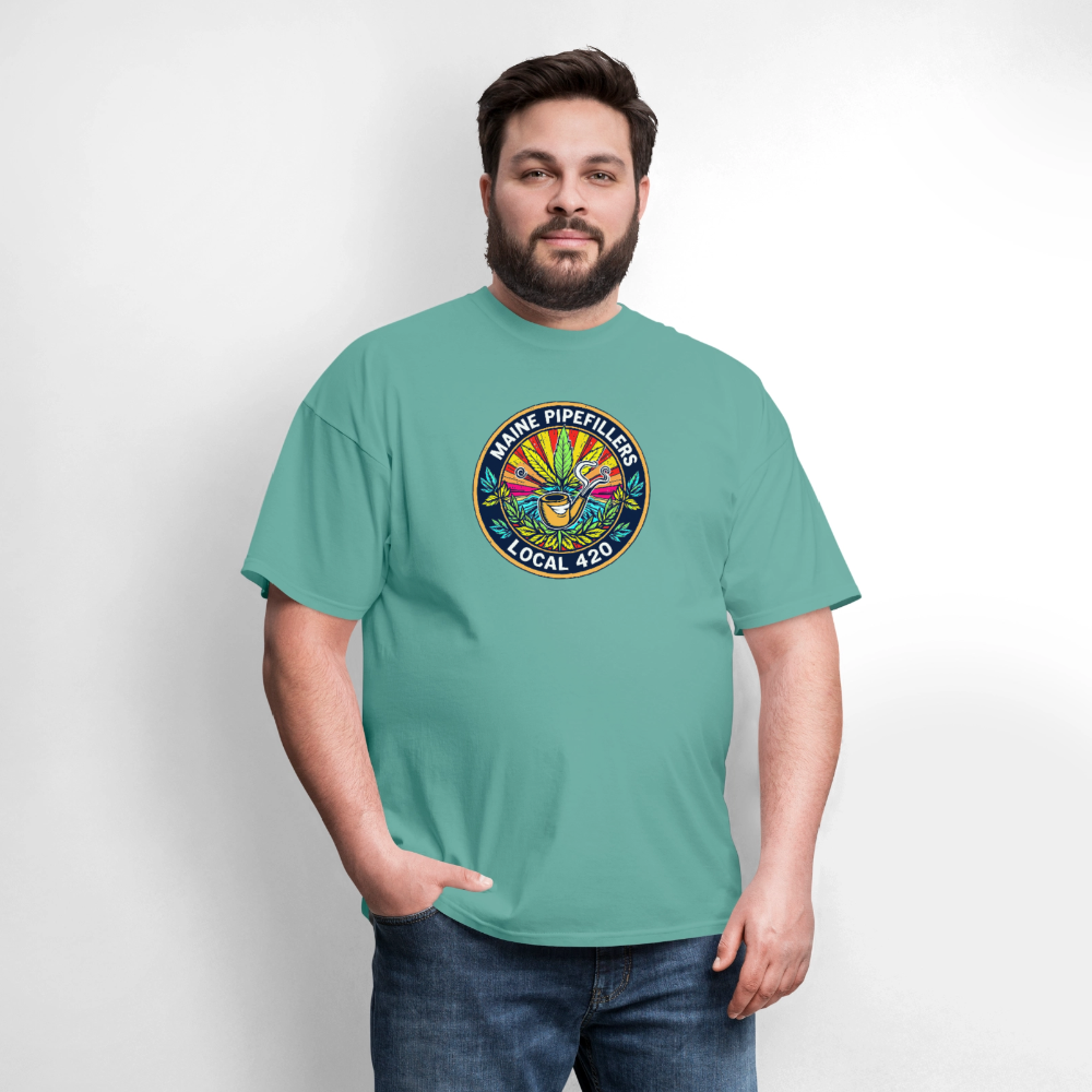 MAINE PIPEFILLERS LOCAL 420 Men's T-Shirt - aquatic