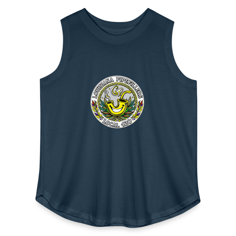 LOUISIANA PIPEFILLERS LOCAL 420 Women's Curvy Relaxed Tank Top - denim