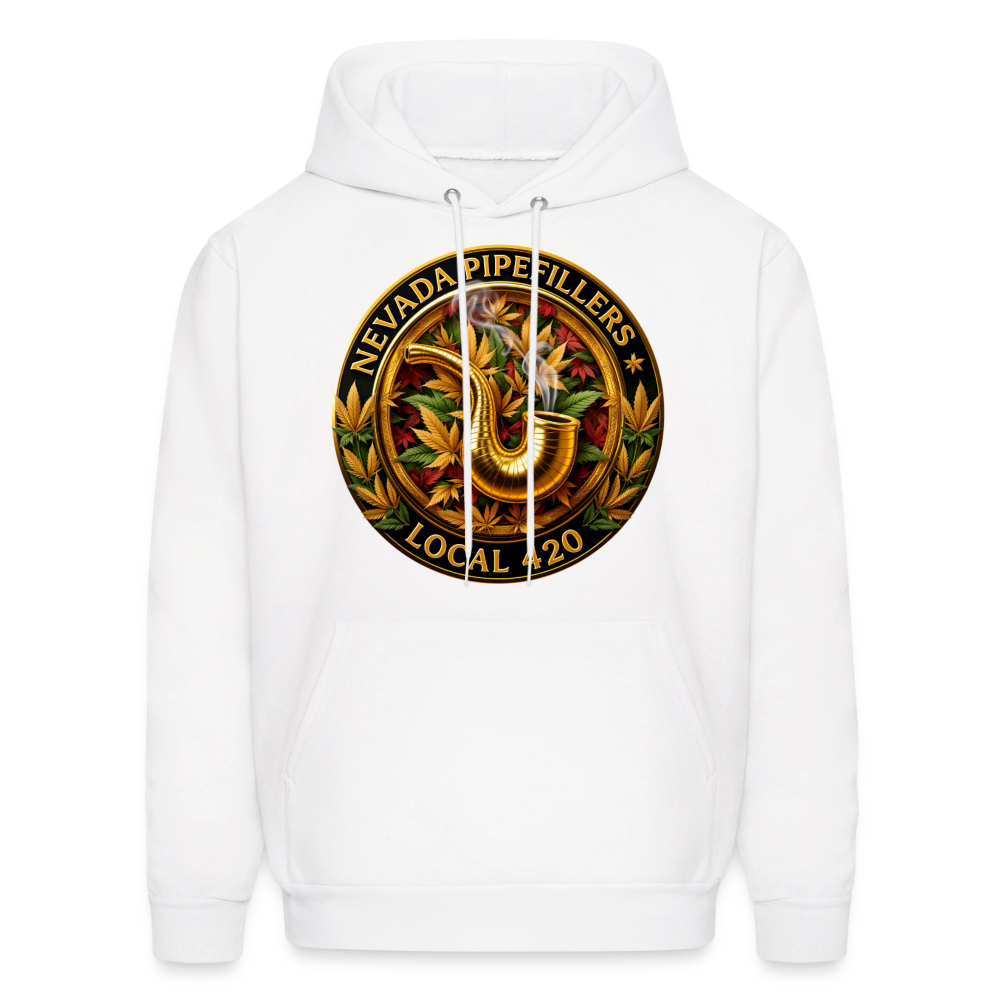 NEVADA PIPEFILLERS LOCAL 420  F/B DESIGN Men's Hoodie - white