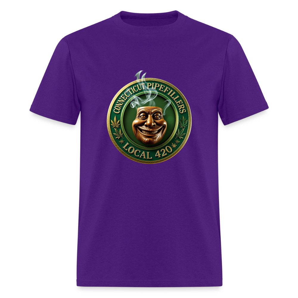 CONNECTICUT PIPEFILLERS LOCAL 420 F/B DESIGN Men's T-Shirt - purple