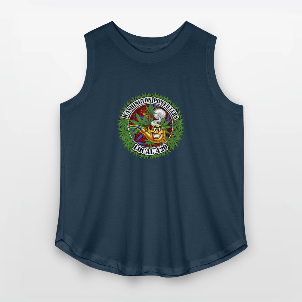 WASHINGTON PIPEFILLERS LOCAL 420 F/B DESIGN Women's Curvy Relaxed Tank Top - denim